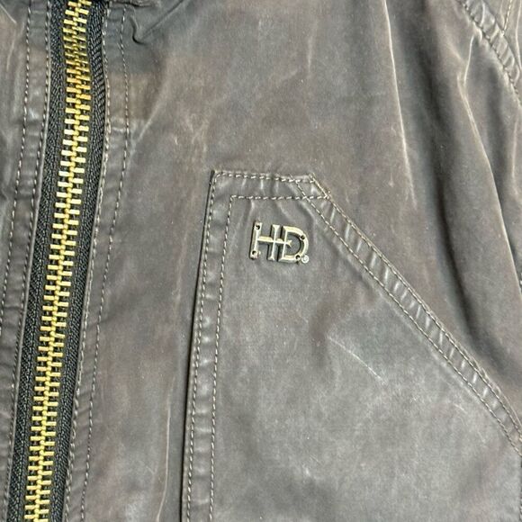 Harley Davidson black slim fit motorcycle jacket size L - Picture 15 of 16